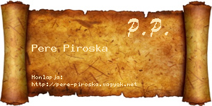 Pere Piroska névjegykártya